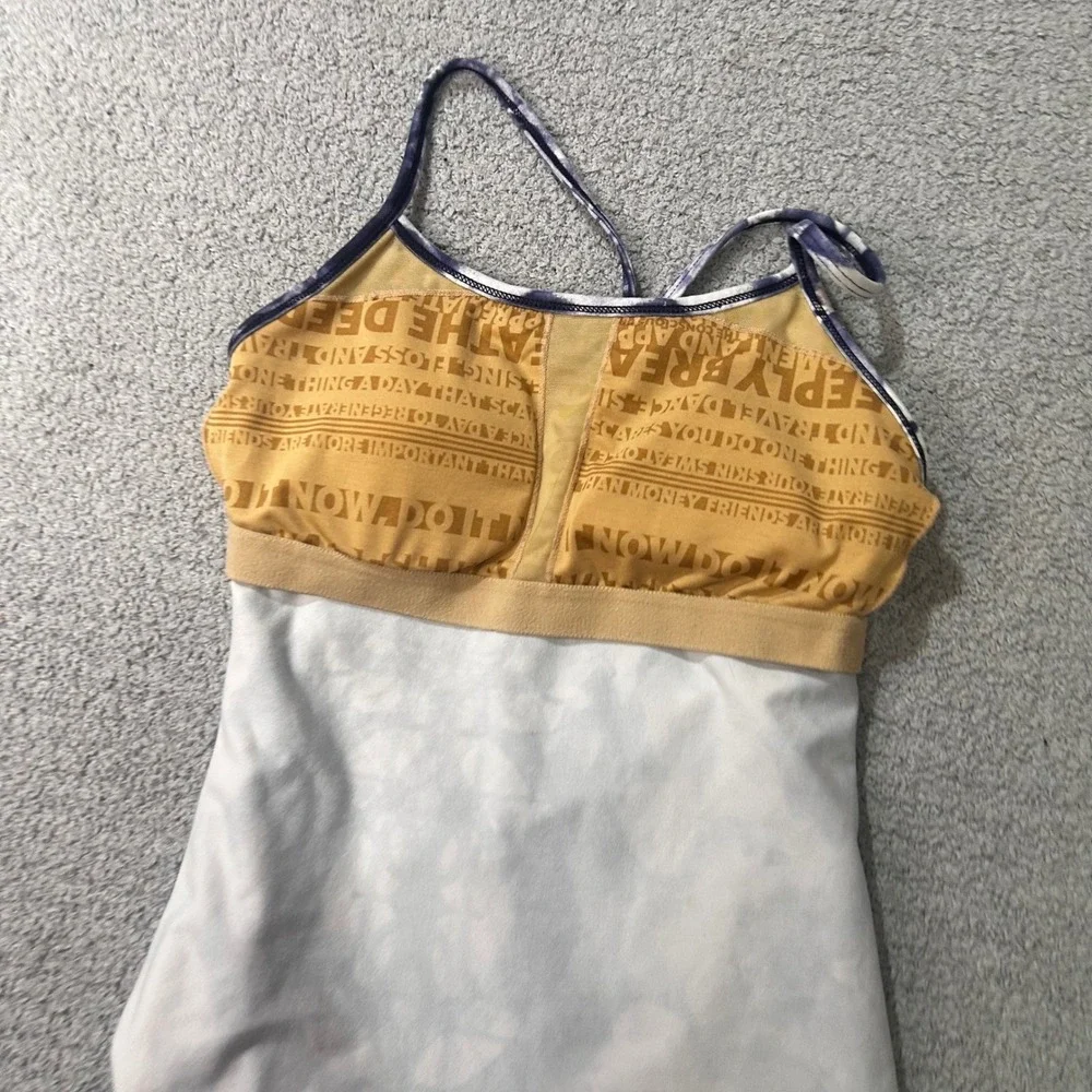 Lululemon Power Y Tank 4 Indigo White‎ Kaleidoscope Yoga Pilates Athleisure Boho